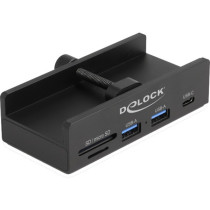 External USB 5 Gbps hub with 2 x USB Type-A, 1 x USB Type-CTM and SD + Micro SD slot with locking screw, USB hub