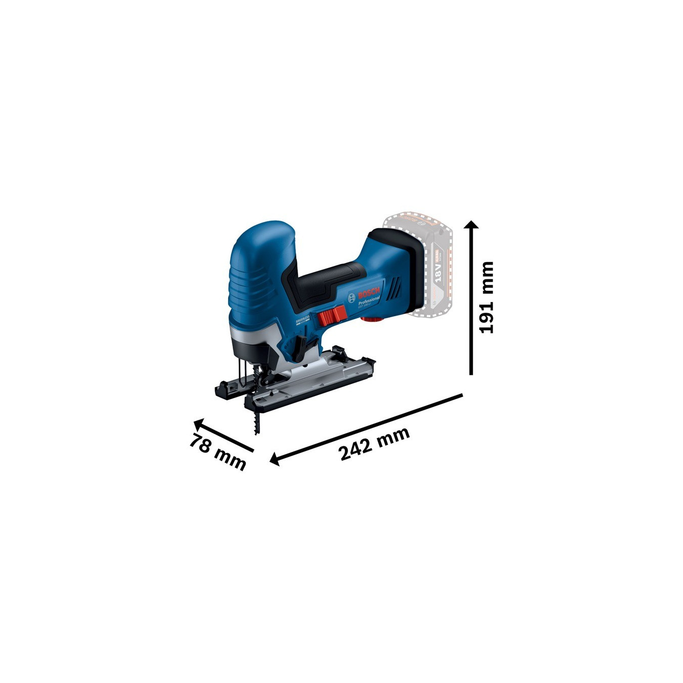 Cordless jigsaw GST 18V-125 S Professional solo — Buy in Cyprus with Fast Delivery