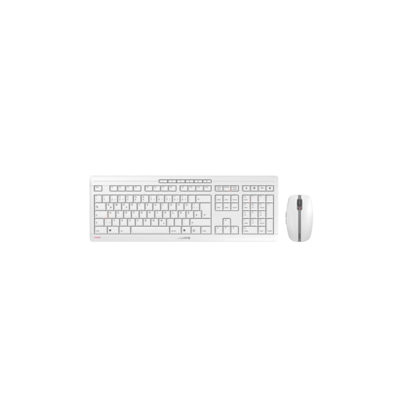 Cherry Stream Wireless Keyboard & Mouse Combo - JD-8500DE-0 - German QWERTZ, White/Light Gray, 2.4GHz Nano Receiver