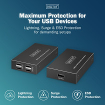 USB 2.0 CAT Extender-Set, 480 Mbps, 150 Meter, USB-Extender — Buy in Cyprus with Fast Delivery