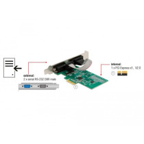 PCIe x1 card to 2x serial RS-232, interface card — Buy in Cyprus with Fast Delivery