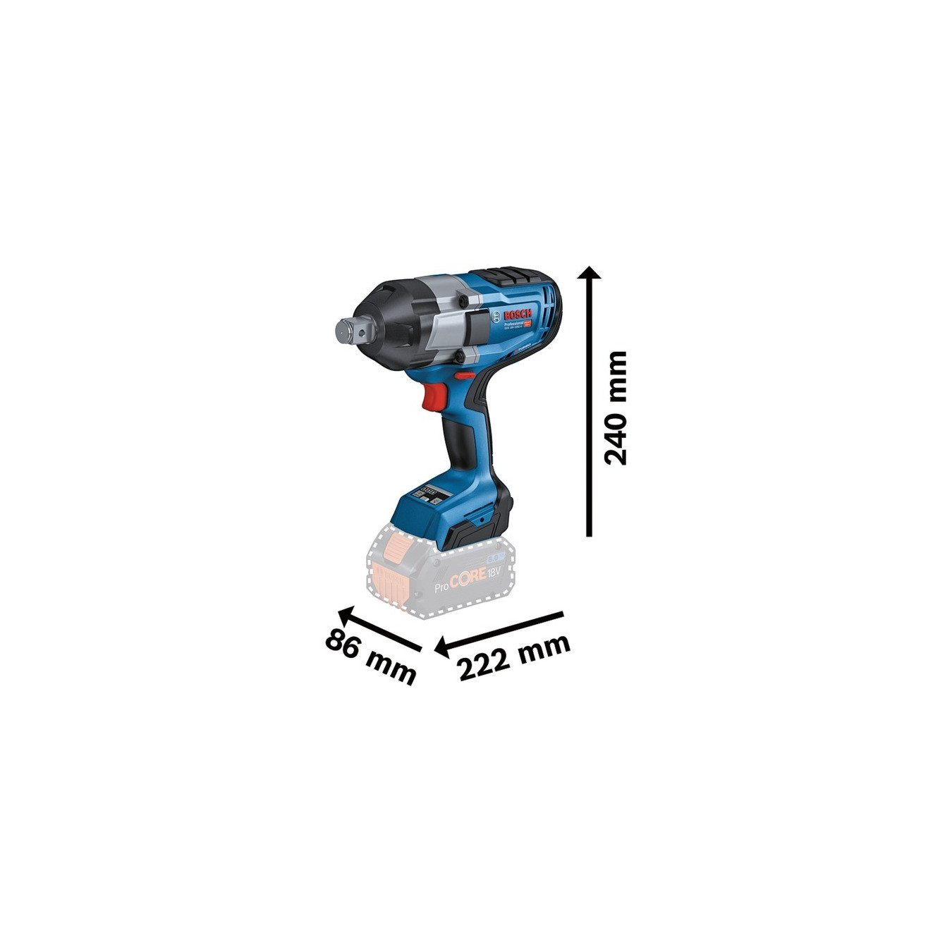 PRO cordless impact wrench BITURBO GDS 18V-1050 H Professional solo, 18Volt — Buy in Cyprus with Fast Delivery