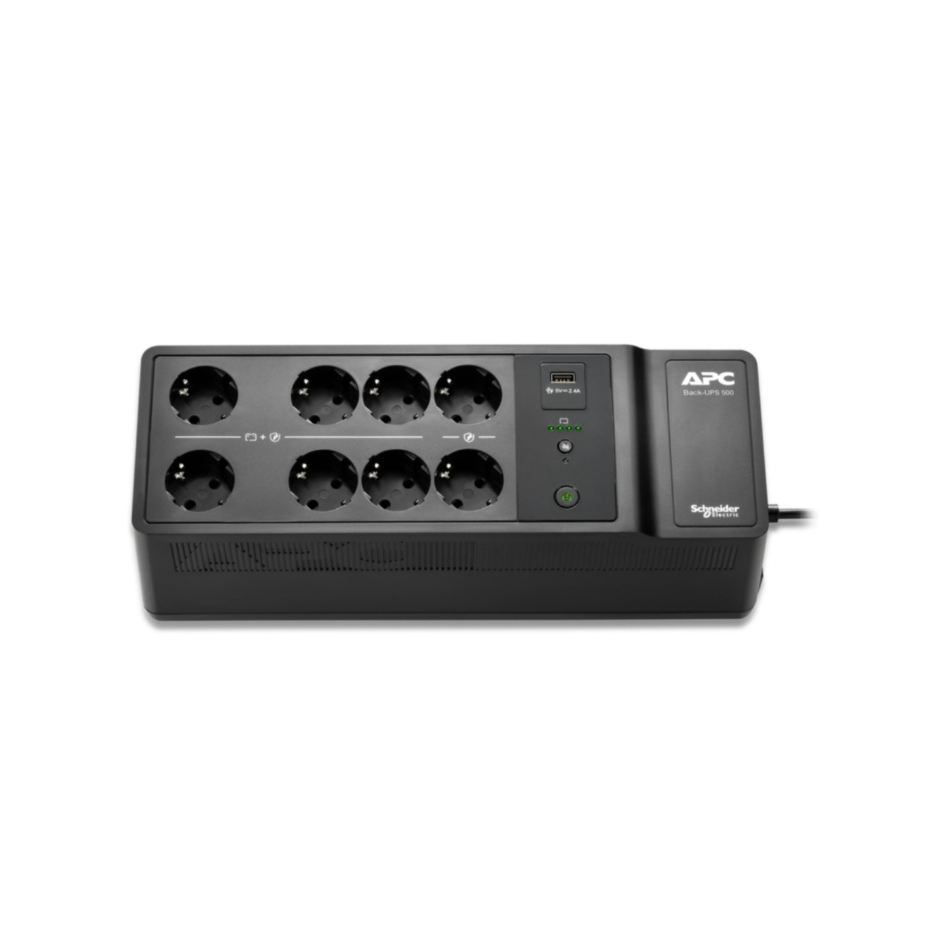 APC Back-UPS BE500G2-GR - 500VA (300W) UPS, 8 Outlets (6 Battery+Surge), Schuko, USB Charging - Green