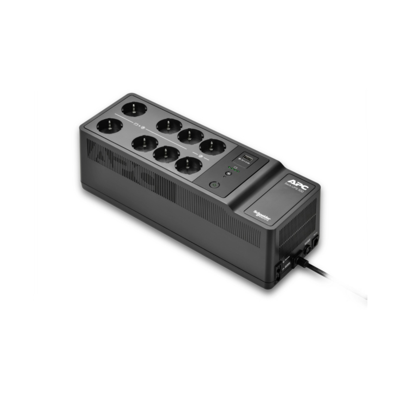 APC Back-UPS BE500G2-GR - 500VA (300W) UPS, 8 Outlets (6 Battery+Surge), Schuko, USB Charging - Green