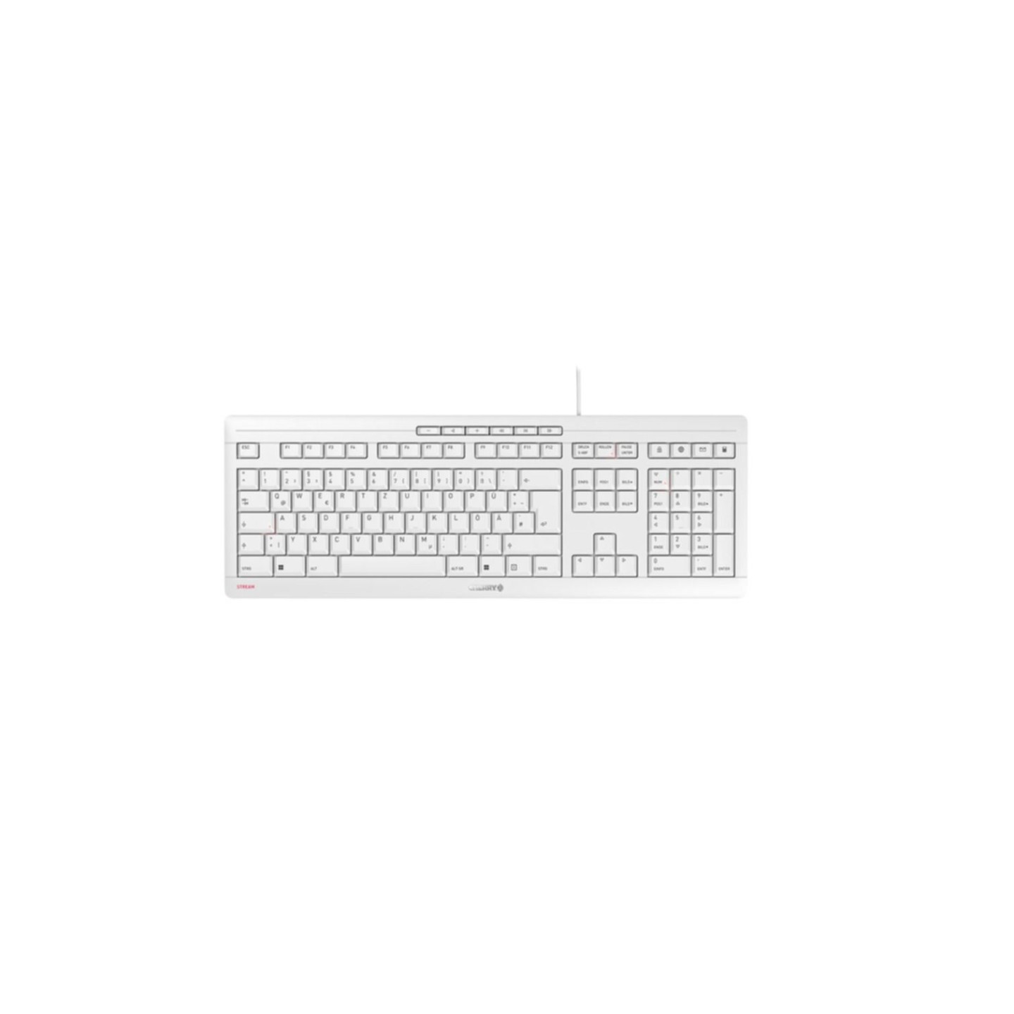 Cherry STREAM JK-8500DE-0 Wired USB Scissor Keyboard German QWERTZ Full-size White (Boxed) — Buy in Cyprus with Fast Delivery
