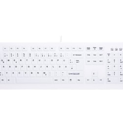 Buy Medical Washable Silicone Keyboard - AK-C8100F - Wired USB, White, German QW... in Cyprus, Nicosia, Limassol, Larnaka, Pafos