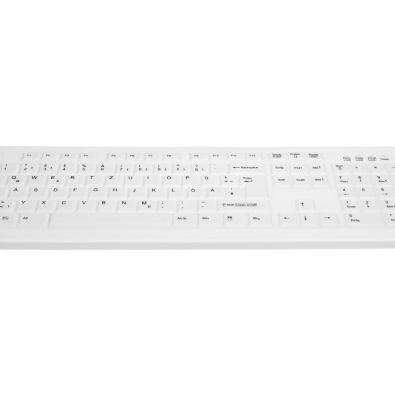 Buy Medical Washable Silicone Keyboard - AK-C8100F - Wired USB, White, German QW... in Cyprus, Nicosia, Limassol, Larnaka, Pafos