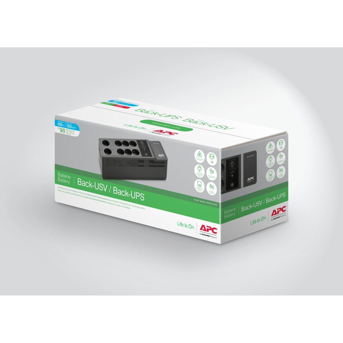 APC BE850G2-GR – 850VA/520W UPS - 8 Schuko Outlets | Armenius Store