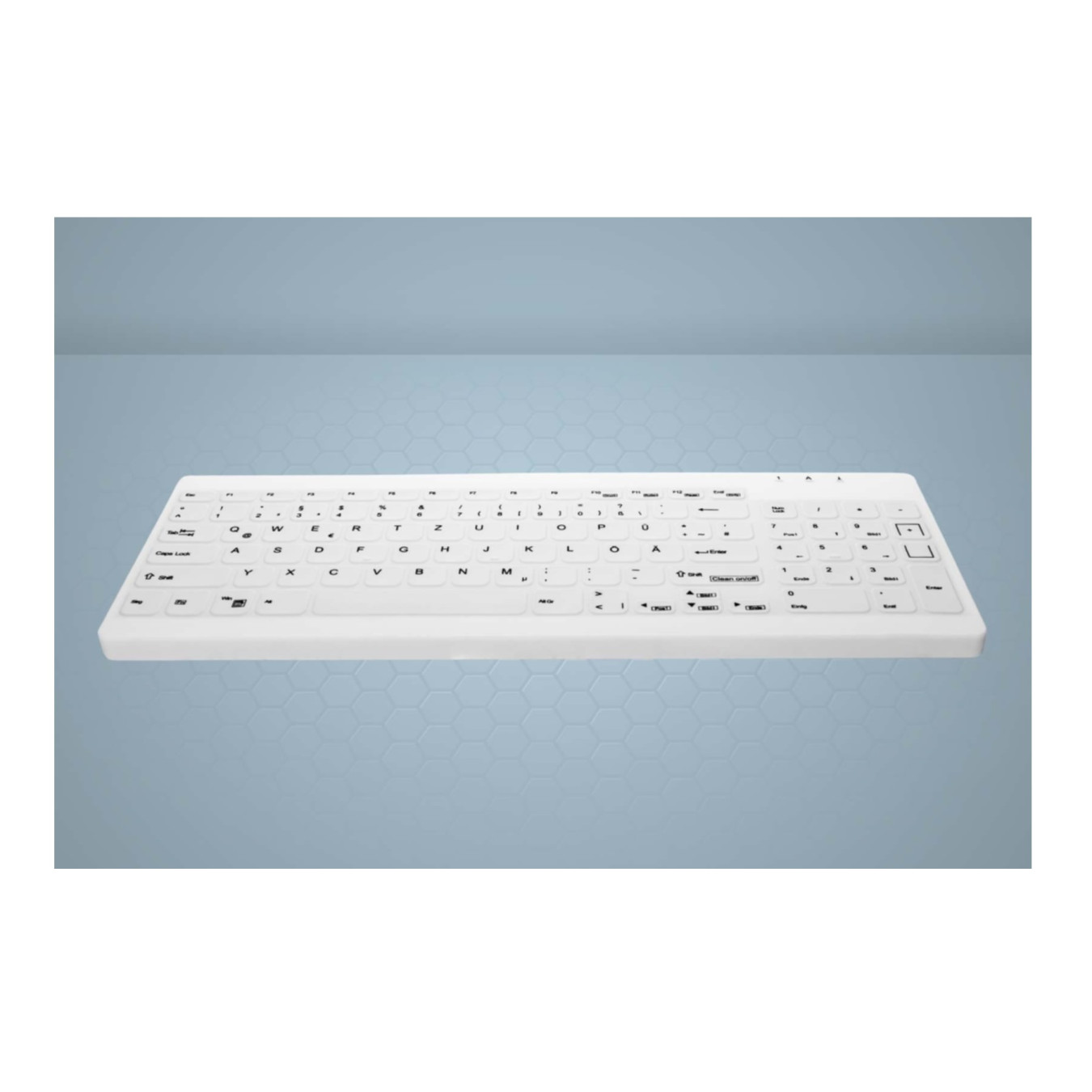 Cherry Medical Active Key AK-C7012 - Wired USB Medical Keyboard, White, German Layout, Backlit, Spill-Resistant