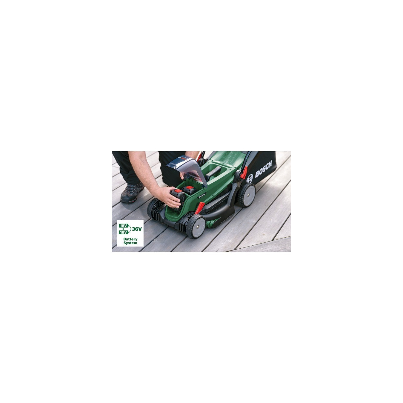 Cordless lawnmower UniversalRotak 2x18V-37-550, 36Volt (2x18V) — Buy in Cyprus with Fast Delivery