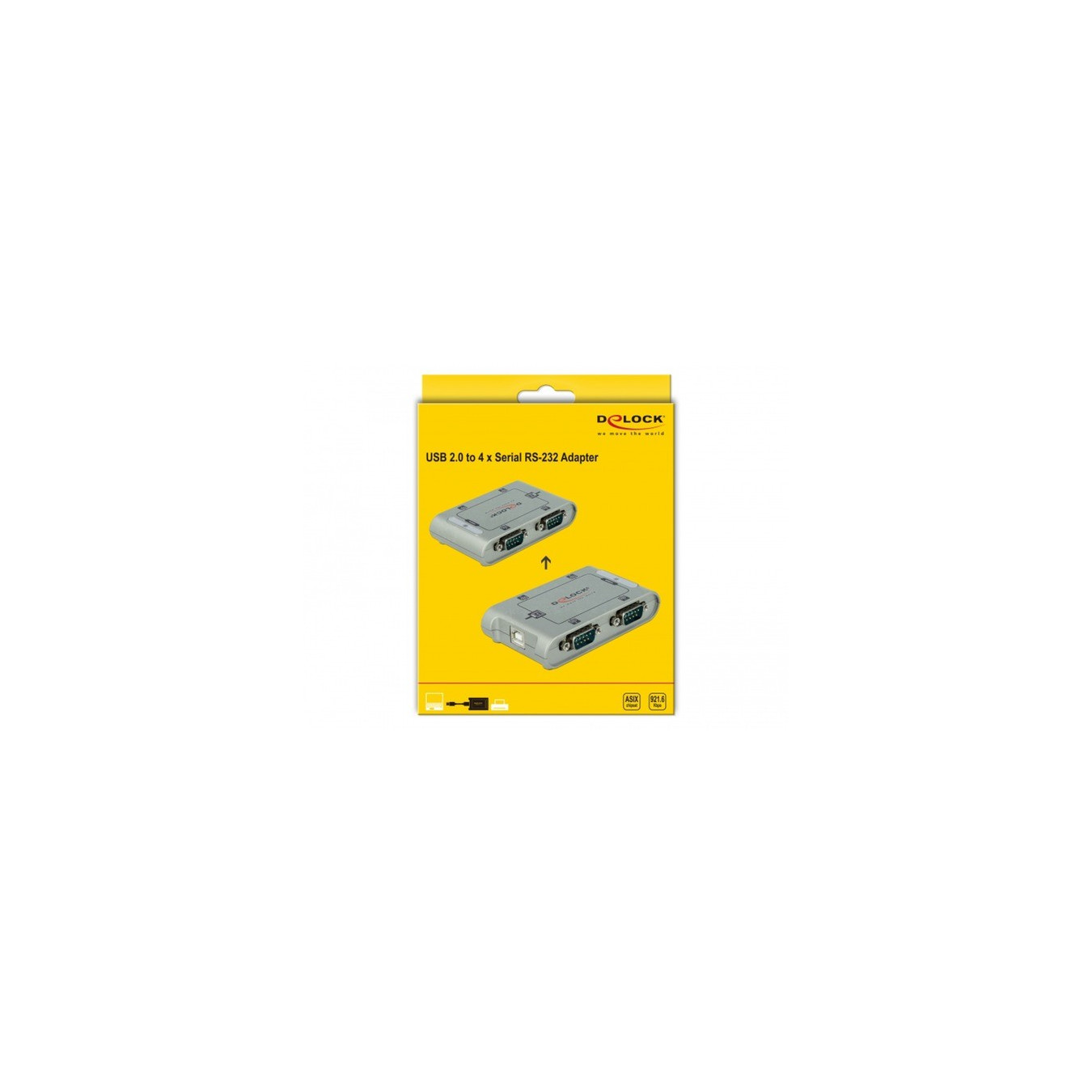 USB 2.0 adapter, USB-A connector to 4x serial RS-232 connector — Buy in Cyprus with Fast Delivery