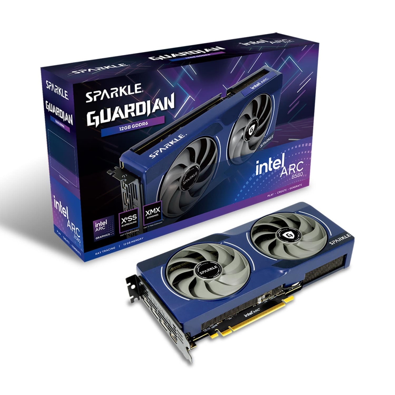 SPARKLE Intel Arc B580 GUARDIAN - 12GB GDDR6 - 2670 MHz - Blue Breathing LED — Buy in Cyprus with Fast Delivery