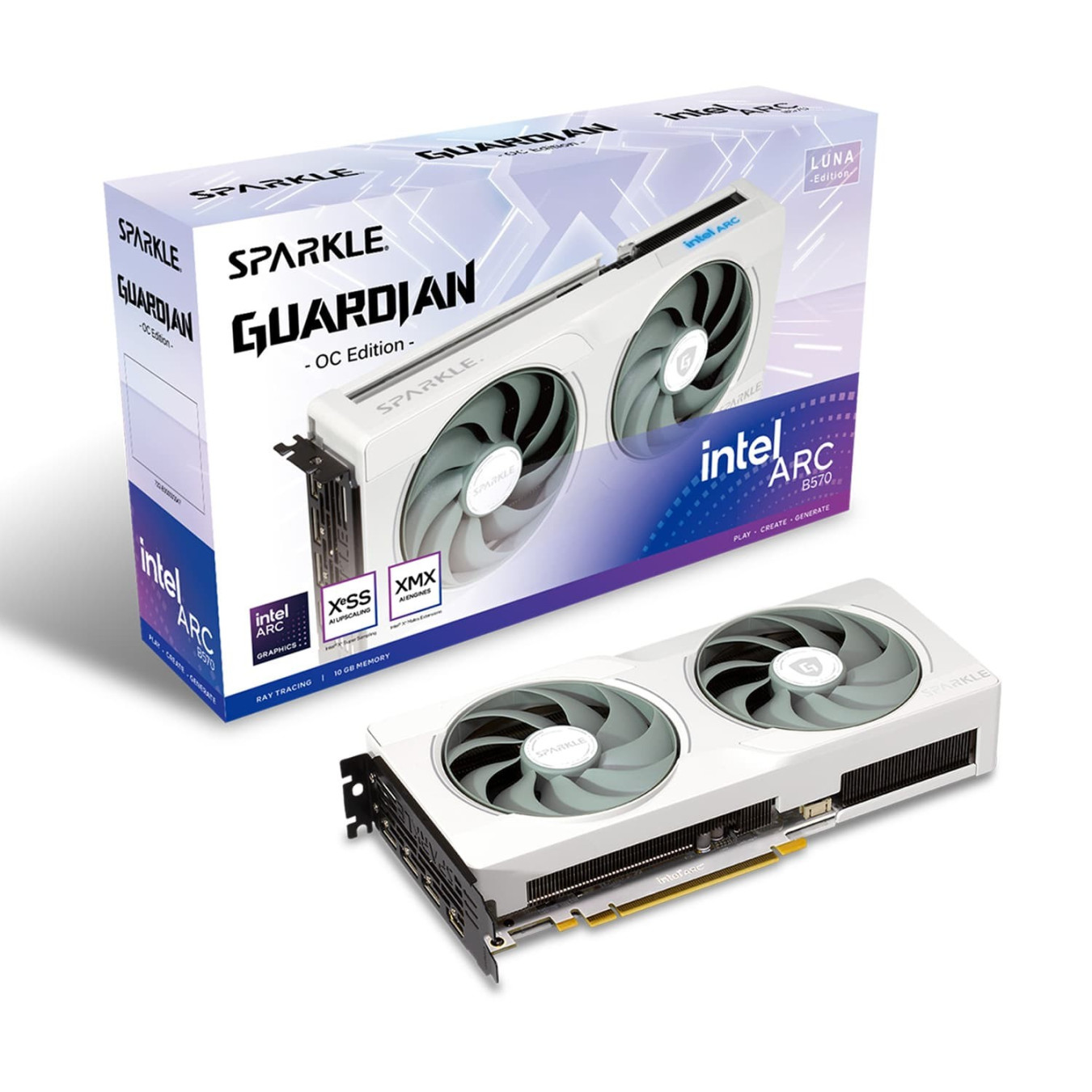 SPARKLE Guardian Luna OC - Intel Arc B570 - White, 10GB GDDR6, 2660MHz — Buy in Cyprus with Fast Delivery