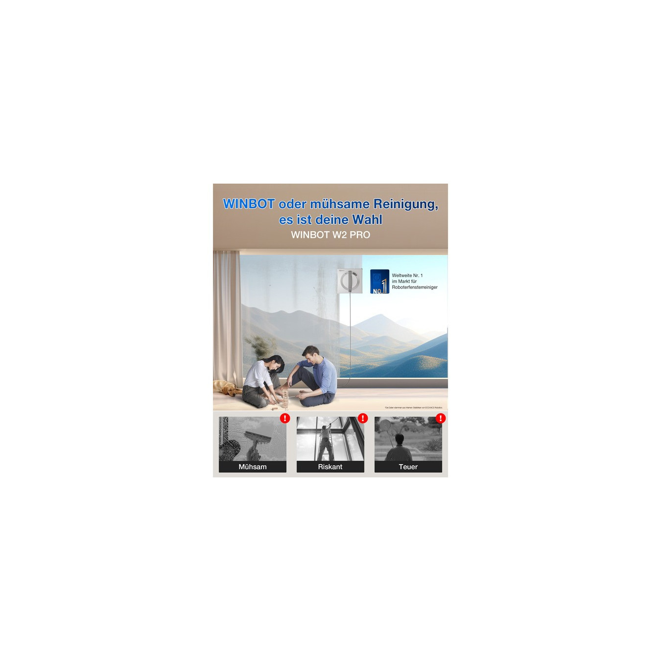 Window cleaning robot WINBOT W2 PRO, window vacuum — Buy in Cyprus with Fast Delivery