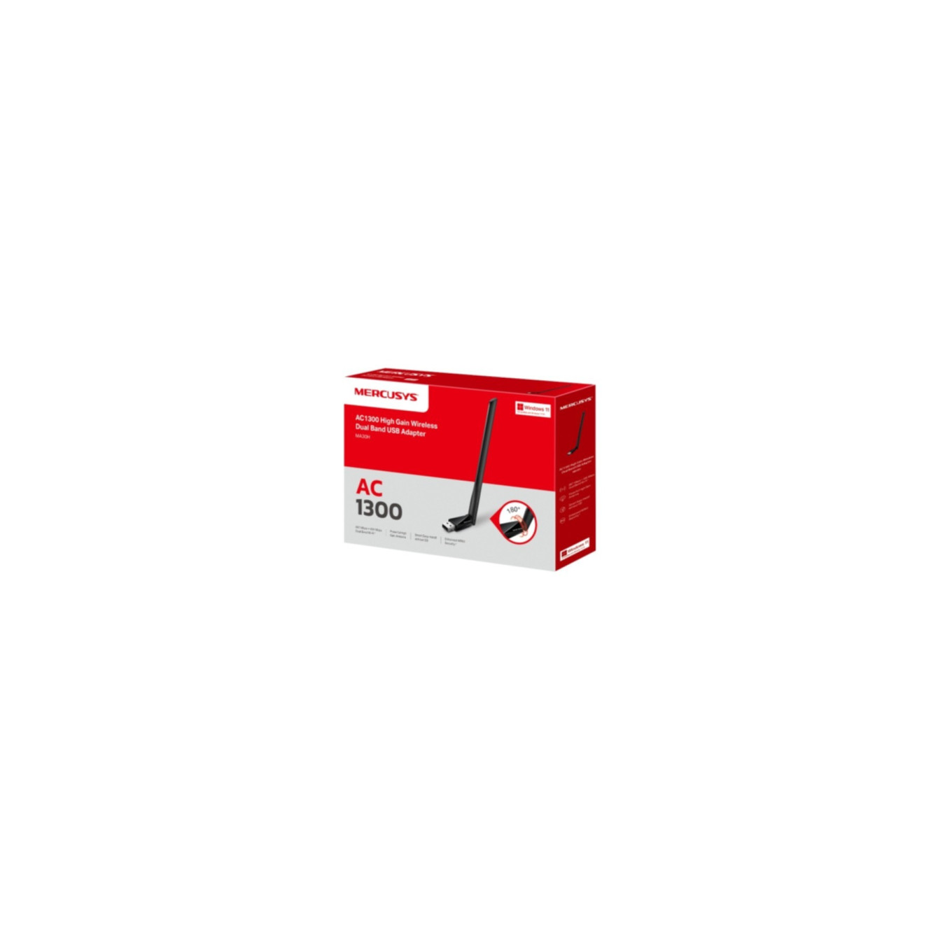 Mercusys USB Wi-Fi Adapter - MA30H - AC1300 Dual-Band, High-Gain Adjustable Antenna — Buy in Cyprus with Fast Delivery