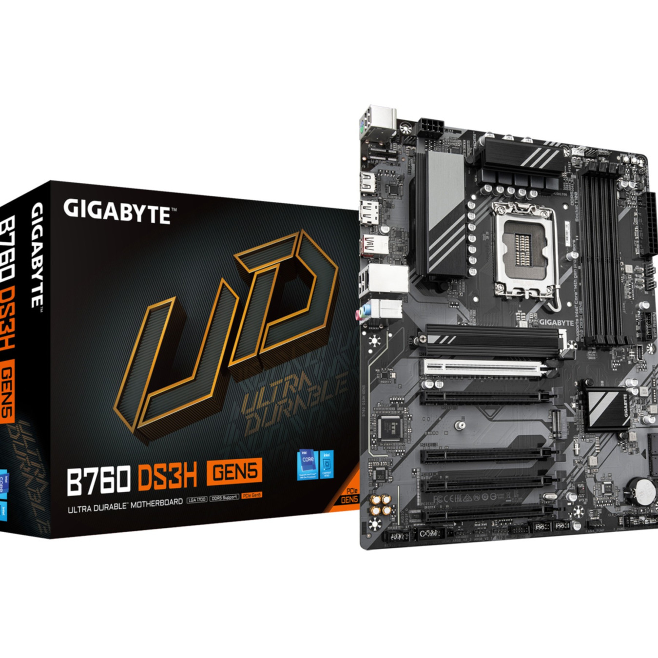 GIGABYTE GA-B760 DS3H GEN5 (LGA1700) - ATX Intel B760 Motherboard, DDR5, 4 DIMM, 256GB Max, PCIe 5.0