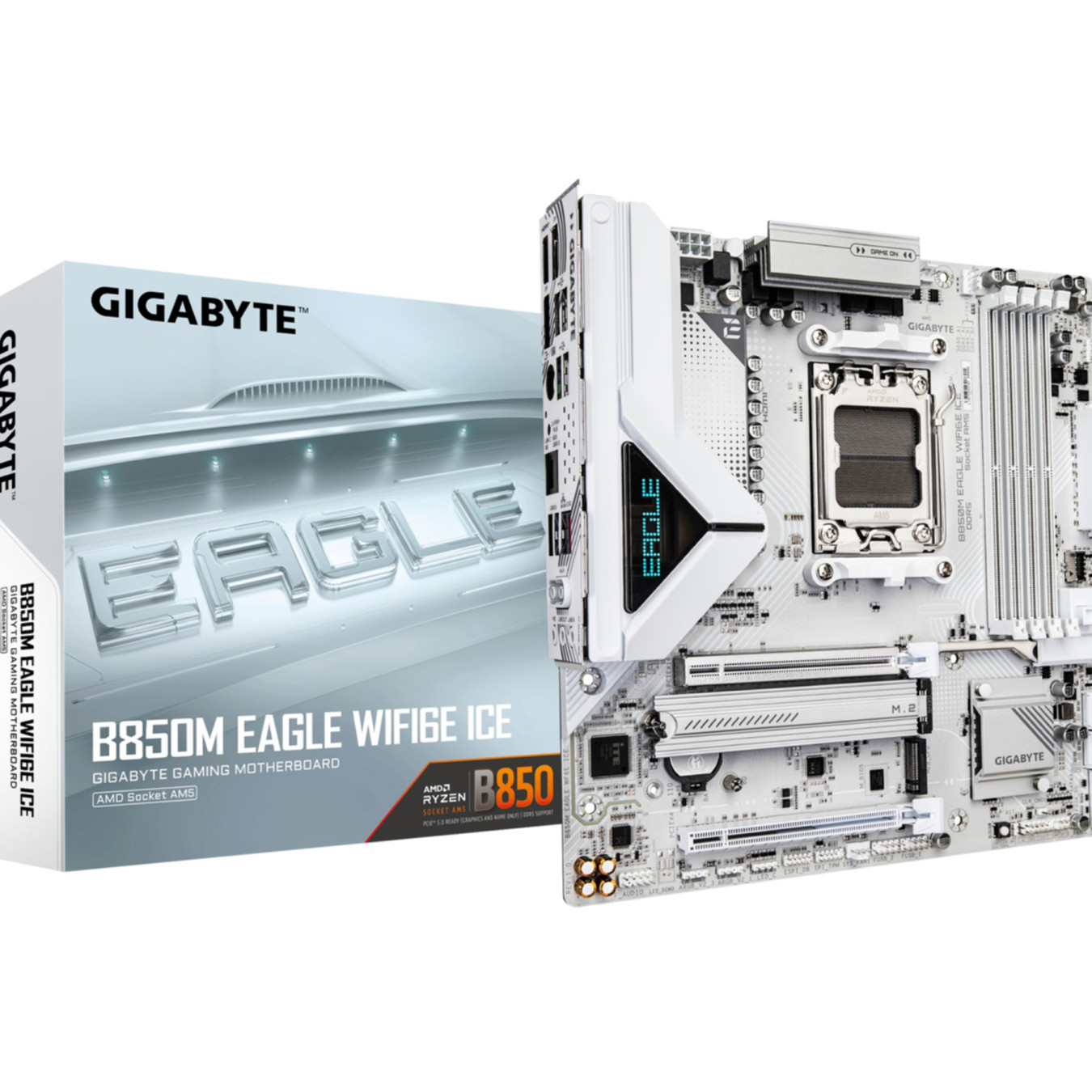 GIGABYTE GA-B850M EAGLE WF6E ICE - AM5 Socket - micro-ATX, DDR5, 4x DIMM, 256GB Max — Buy in Cyprus with Fast Delivery