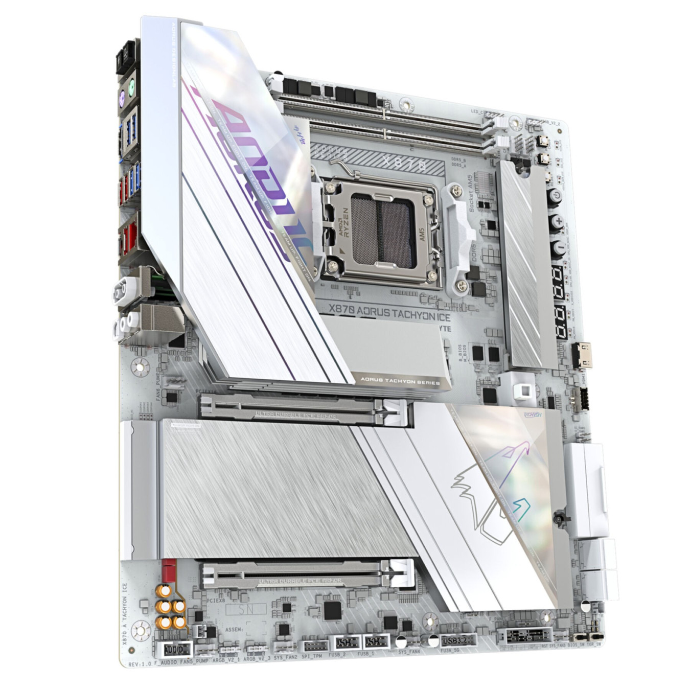 Gigabyte GA-X870 A Tachyon ICE - AM5 E-ATX Motherboard - DDR5 128GB, PCIe 4.0, Dual 2.5/5GbE, RGB