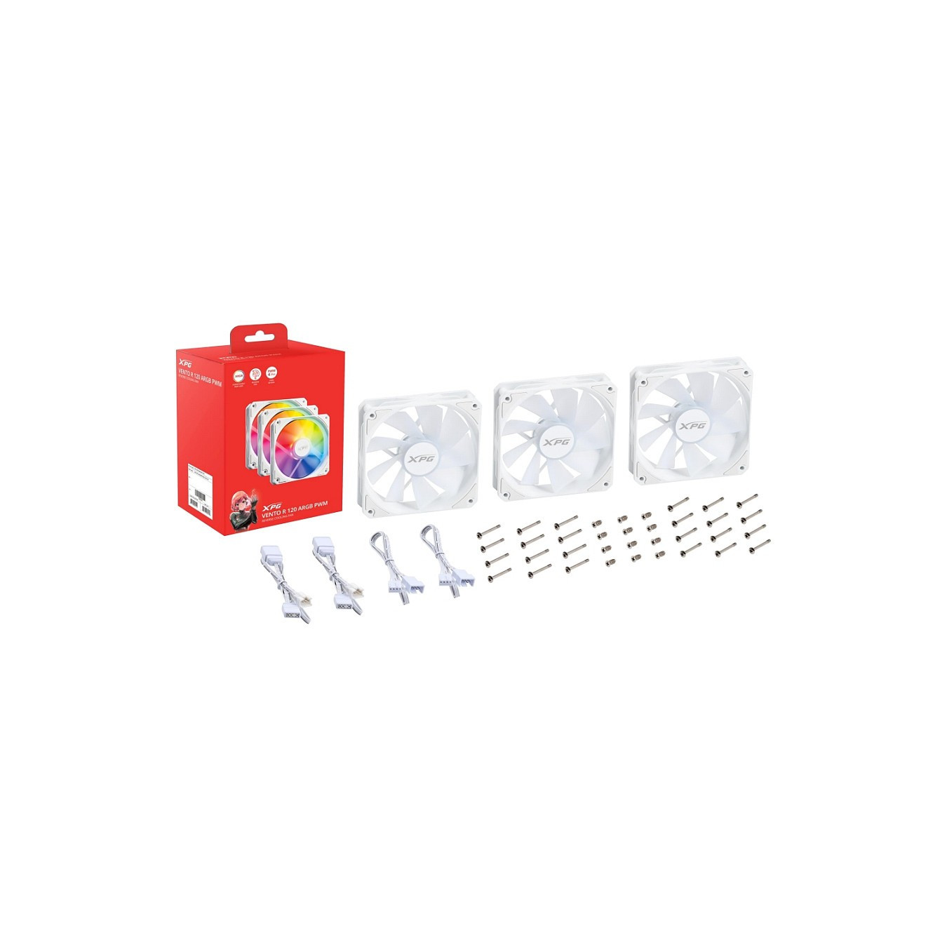 XPG Vento R 120 ARGB PWM 120mm 3er Pack schwarz — Buy in Cyprus with Fast Delivery