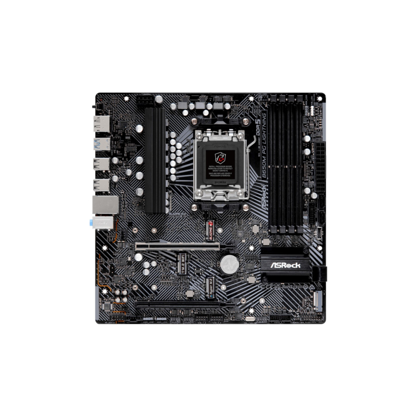 ASRock B650M Phantom Gaming Lightning - AM5 DDR5 Micro-ATX Motherboard, 192GB Max — Buy in Cyprus with Fast Delivery