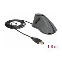DELOCK ergonom. Maus vertikal optisch 5-Tasten + 1.8m Kabel — Buy in Cyprus with Fast Delivery