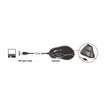 DELOCK ergonom. Maus vertikal optisch 5-Tasten + 1.8m Kabel — Buy in Cyprus with Fast Delivery