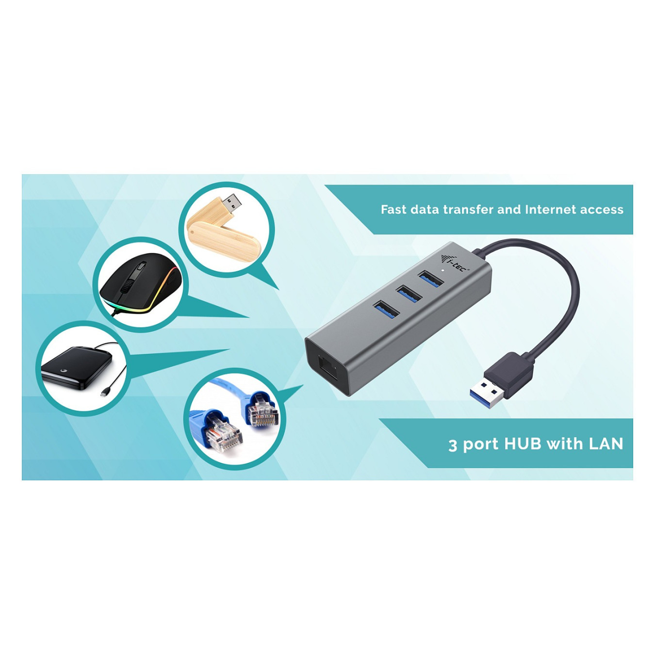 HUB USB3.0 to USB3.0 3-Port space-grey — Buy in Cyprus with Fast Delivery