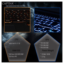 Captiva Notebook Highend Gaming I95-052GE 16' WQXGA Core i7-14650HX 32GB 1TB SSD RTX5070 Win 11