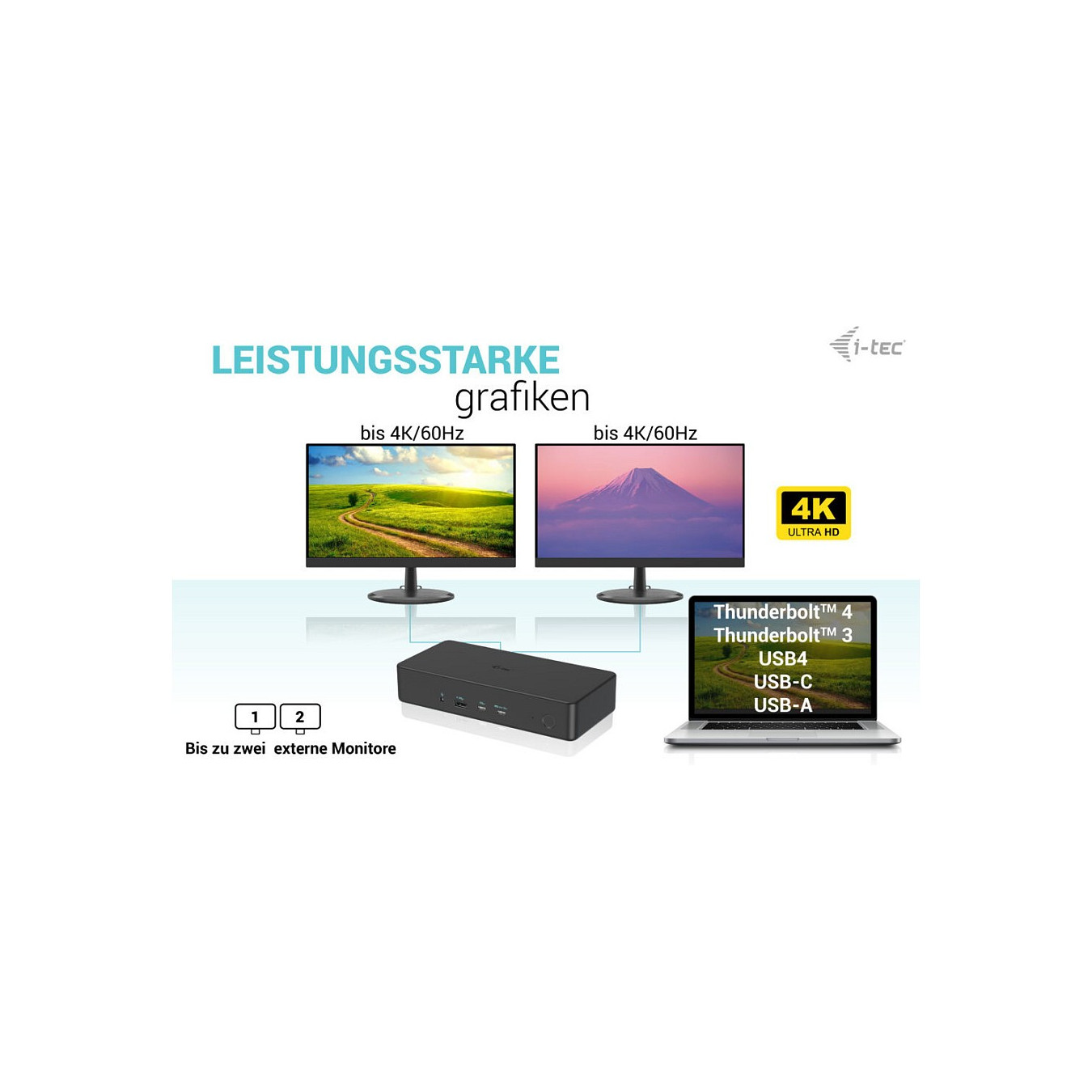 i-tec USB-C Thunderbolt 3 Dual 4K Docking Station – 2x 4K@60Hz, 100W PD | Armenius Store