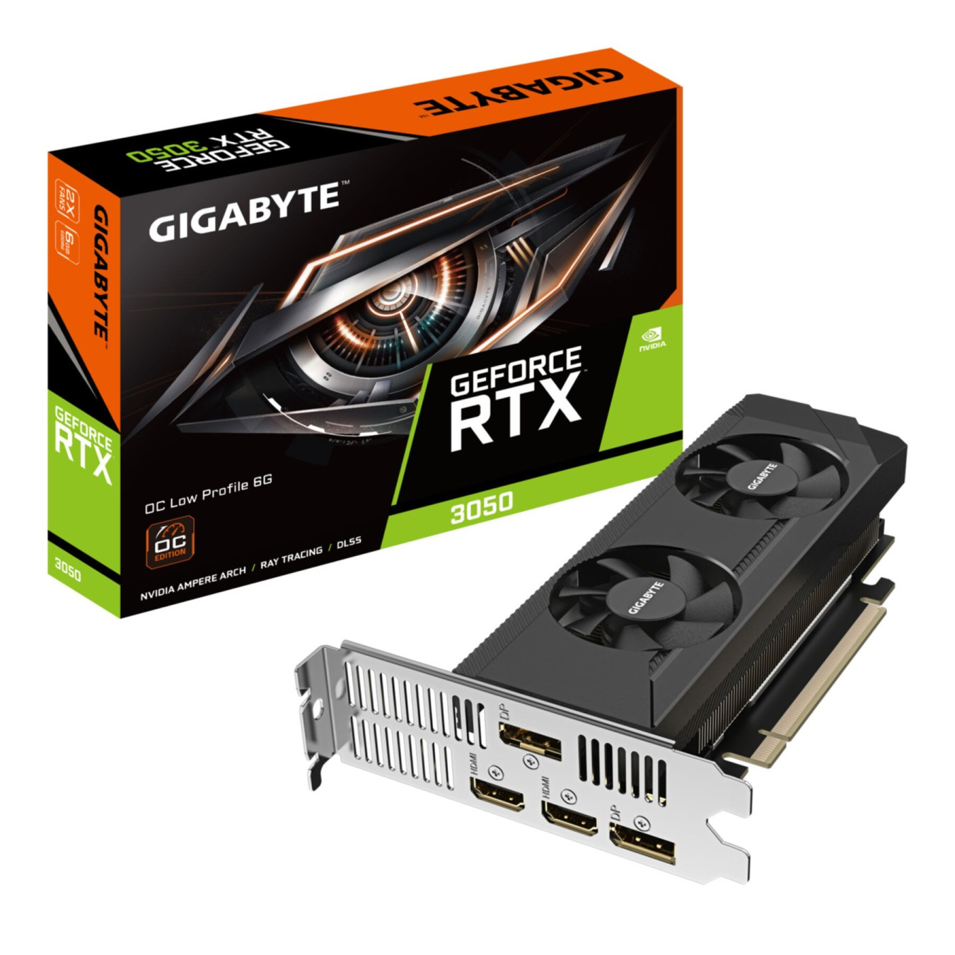 Gigabyte GeForce RTX 3050 OC Low Profile - Black, 6GB GDDR6, 1477 MHz, HDMI2.1 & DP1.4a — Buy in Cyprus with Fast Delivery