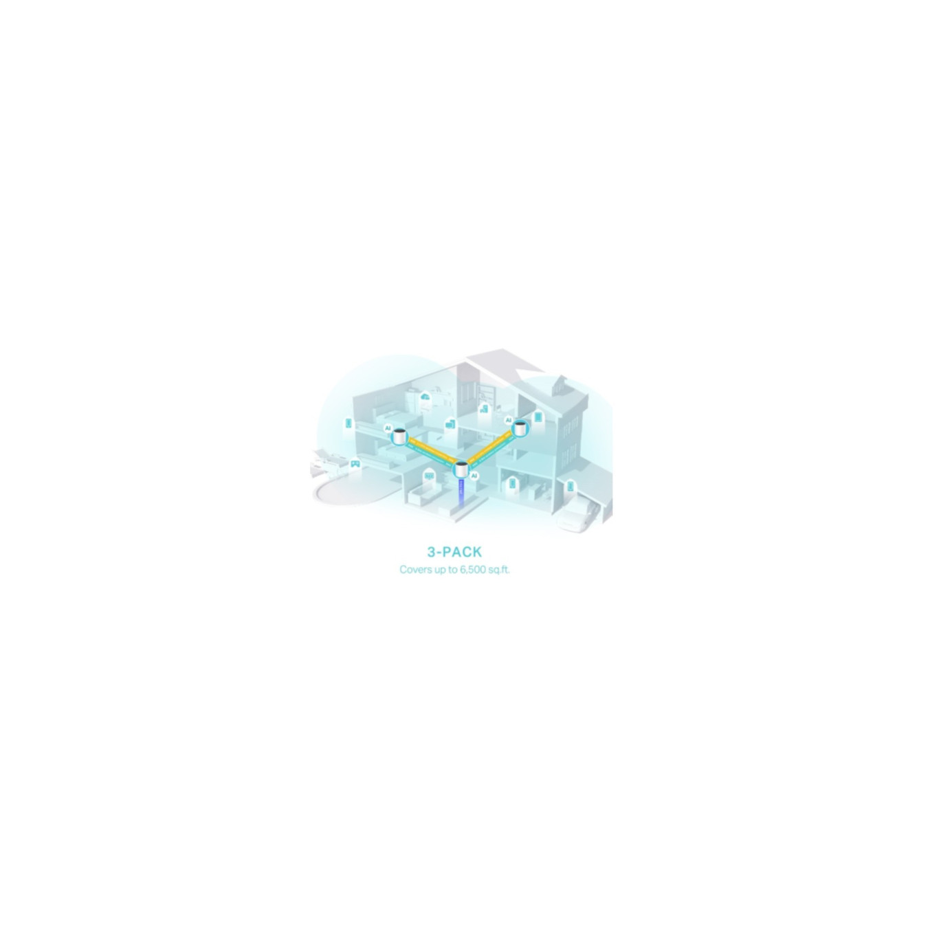 TP-Link Deco X55 Mesh Wi-Fi System - DECO X55 - 3-Pack, White, Dual-Band Wi-Fi 6, 3000 Mbps, 1 GHz Dual-Core