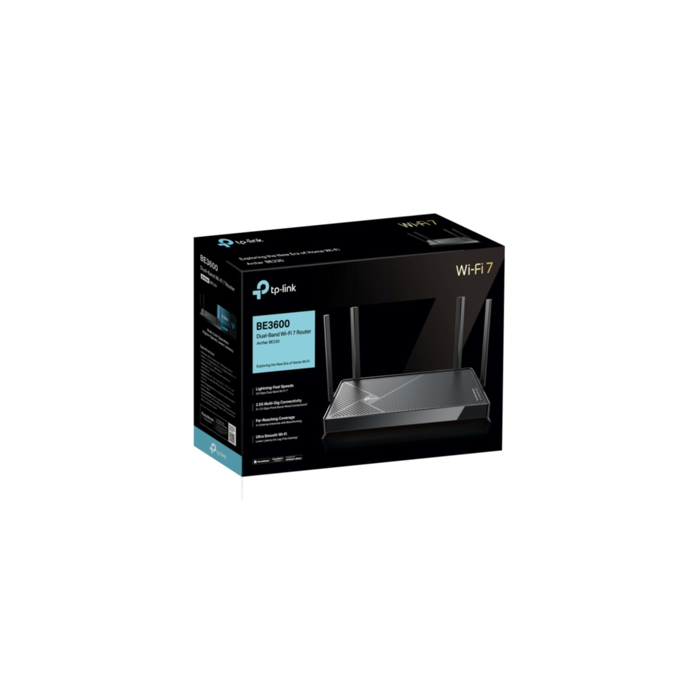 TP-Link Archer BE230 - Wi-Fi 7 Dual-Band Router, 4x External Antennas, 2.5GbE, USB 3.0, Black
