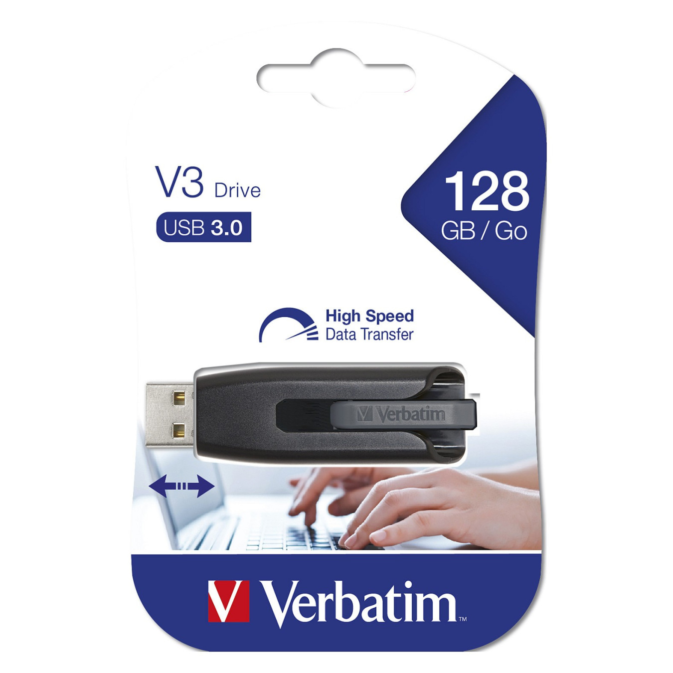 STICK 128GB USB 3.2 Verbatim Store'n'Go V3 Black — Buy in Cyprus with Fast Delivery