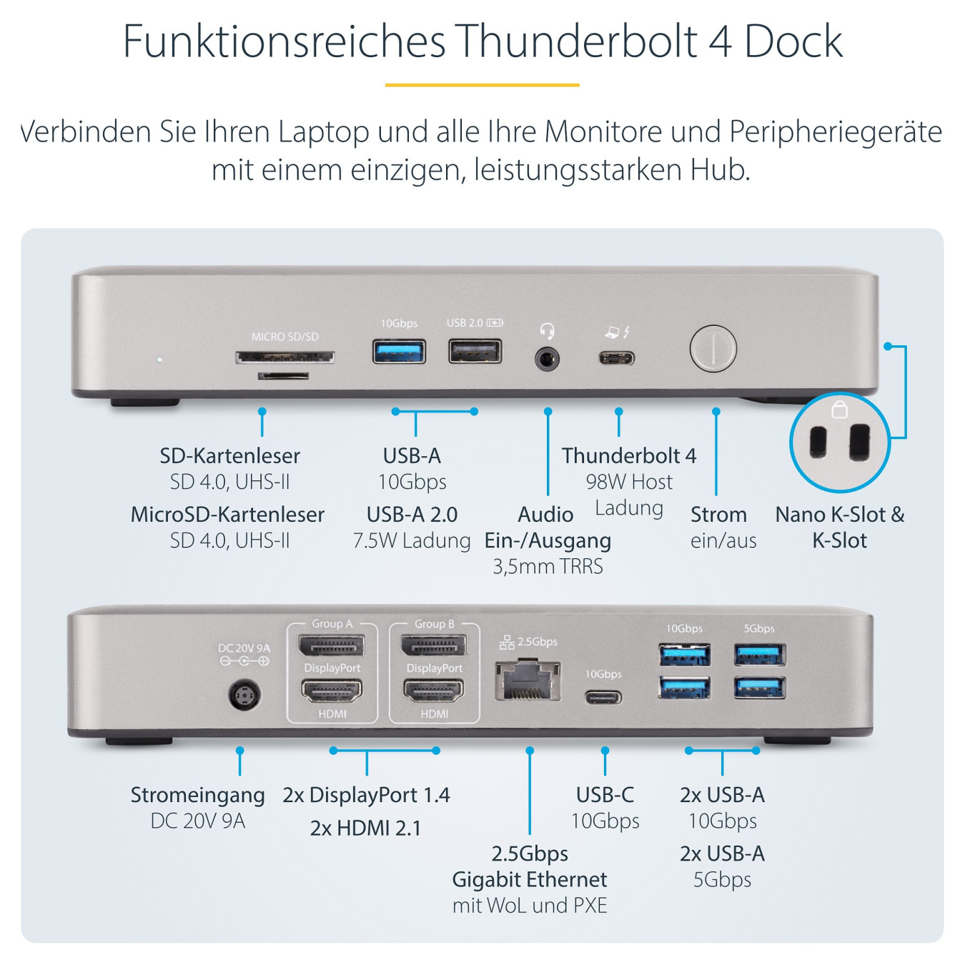 D StarTech THUNDERBOLT 4 DOCK 2X HDMI DP — Buy in Cyprus with Fast Delivery
