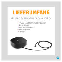 D HP USB-C G5 Essential Dock 120W Schwarz — Buy in Cyprus with Fast Delivery