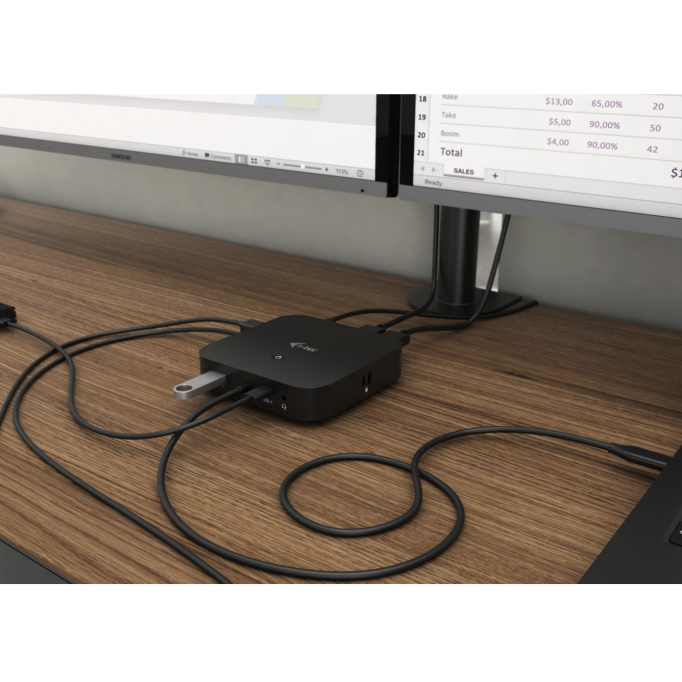 I-TEC USB-C Dual Display Docking Station - C31DUALDPDOCKPD100W - USB-C Dock, Dual 4K60, DP1.4, 100W PD, Gigabit LAN, 6x USB