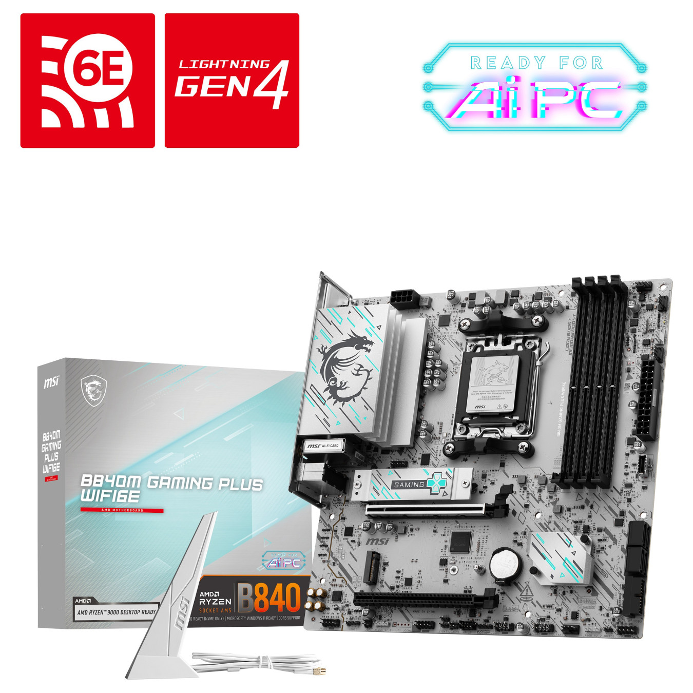 MSI B840M GAMING PLUS WIFI6E – AM5 Micro-ATX Motherboard – DDR5 WiFi 6E | Armenius Store