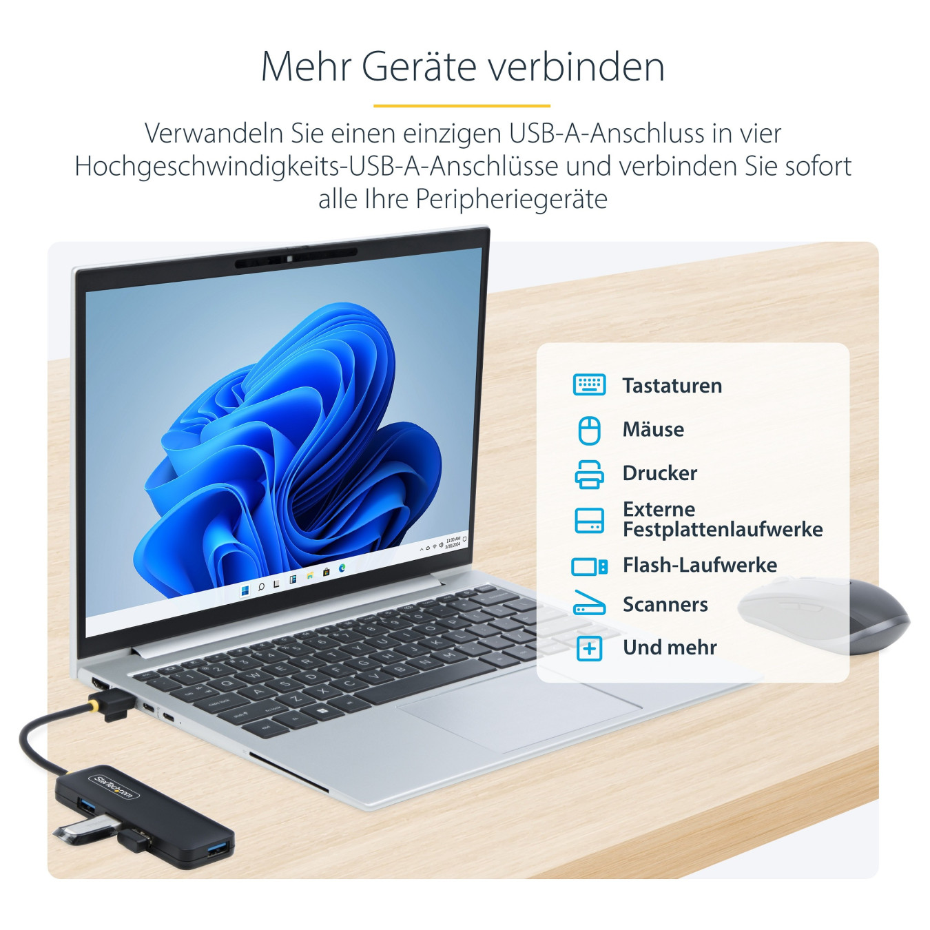 StarTech 4-PORT USB-A HUB 5GBPS PORTABLE — Buy in Cyprus with Fast Delivery