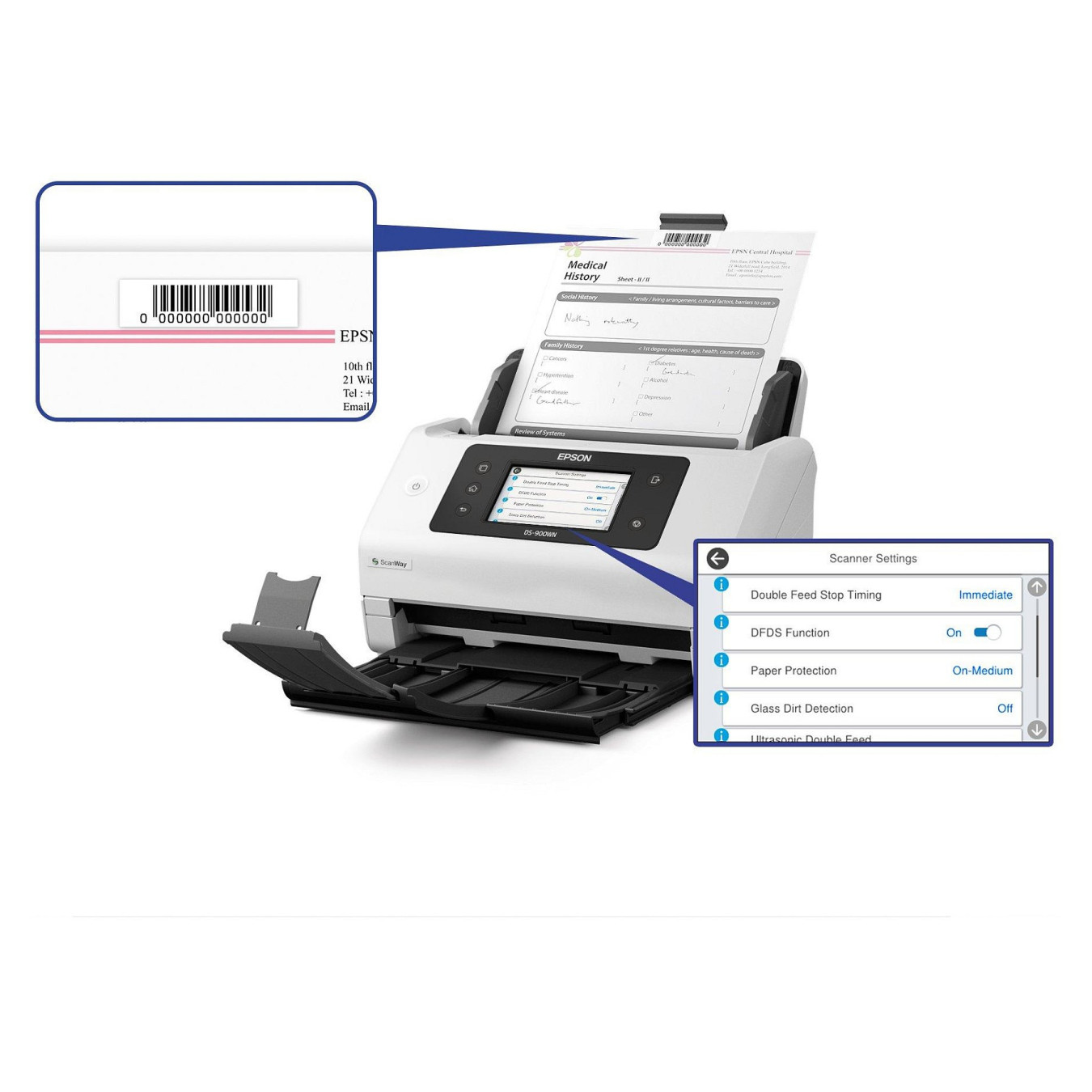 EPSON WorkForce DS-900WN Scanner A4 network and Wifi 70ppm 140ipm feeder 100 sheets — Buy in Cyprus with Fast Delivery