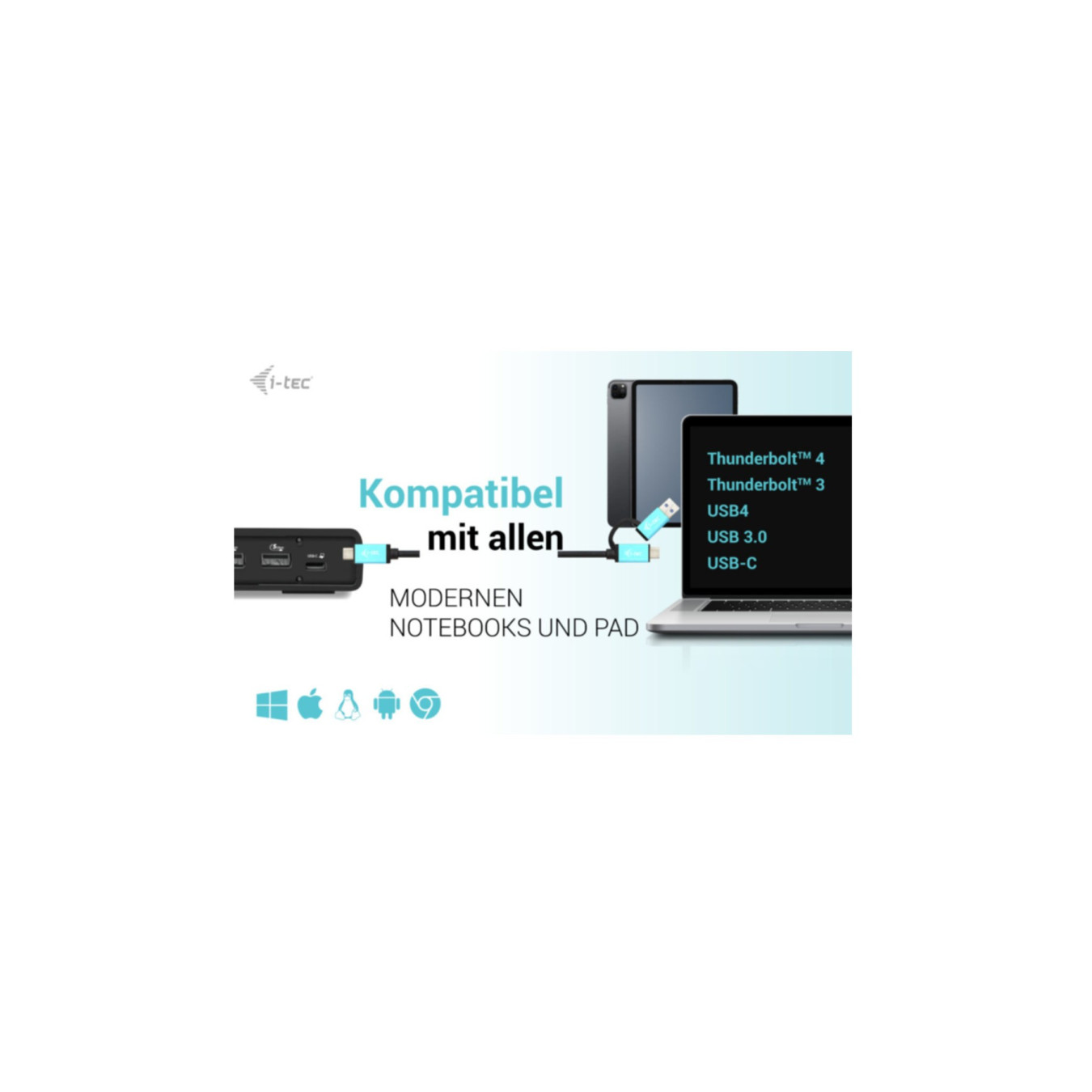 i-tec USB-C Thunderbolt Dock - Thunderbolt 4 & 3 Compatible - USB 3.0 Multiport Docking Station