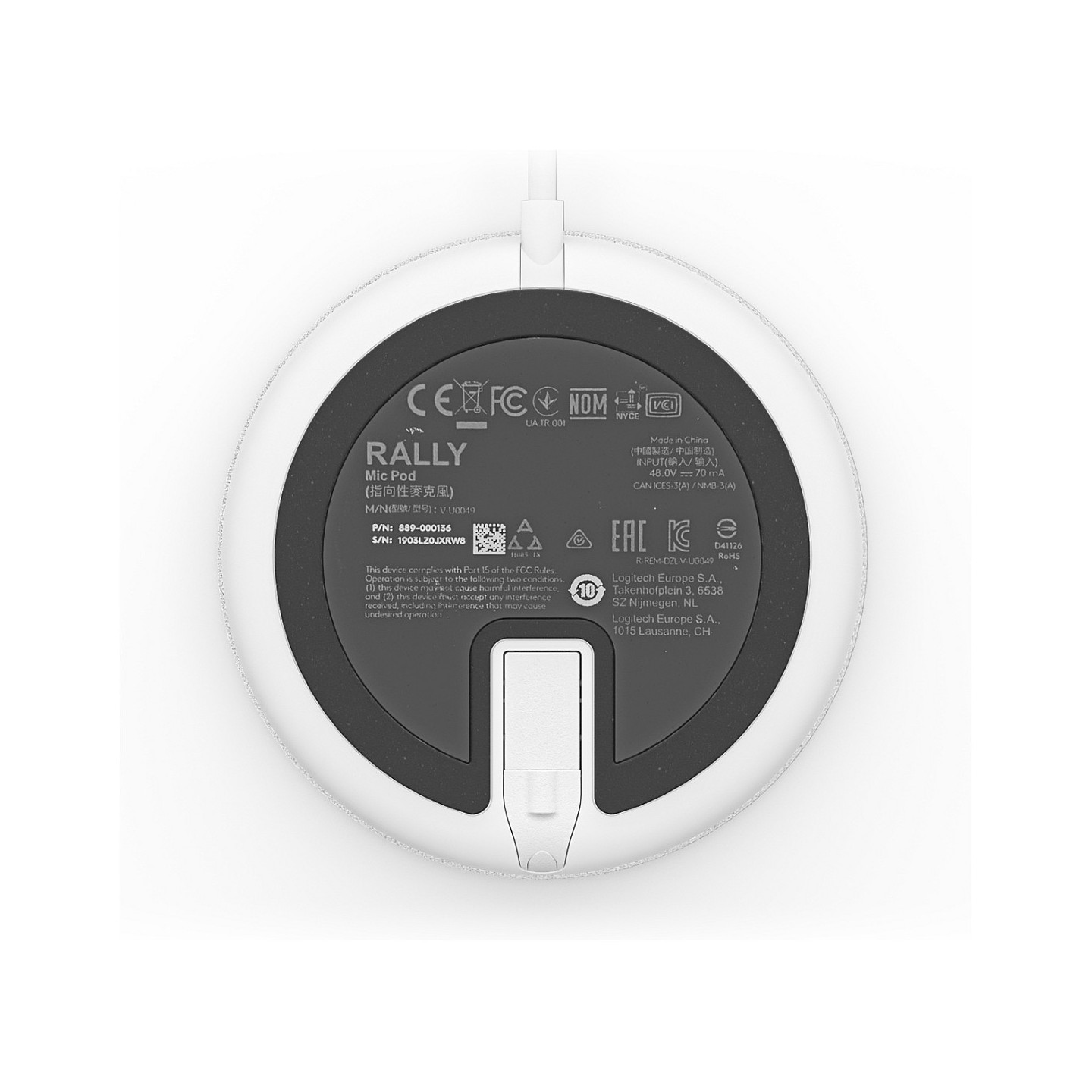 Logitech Rally Mic Pod Mikrofon Weiß — Buy in Cyprus with Fast Delivery