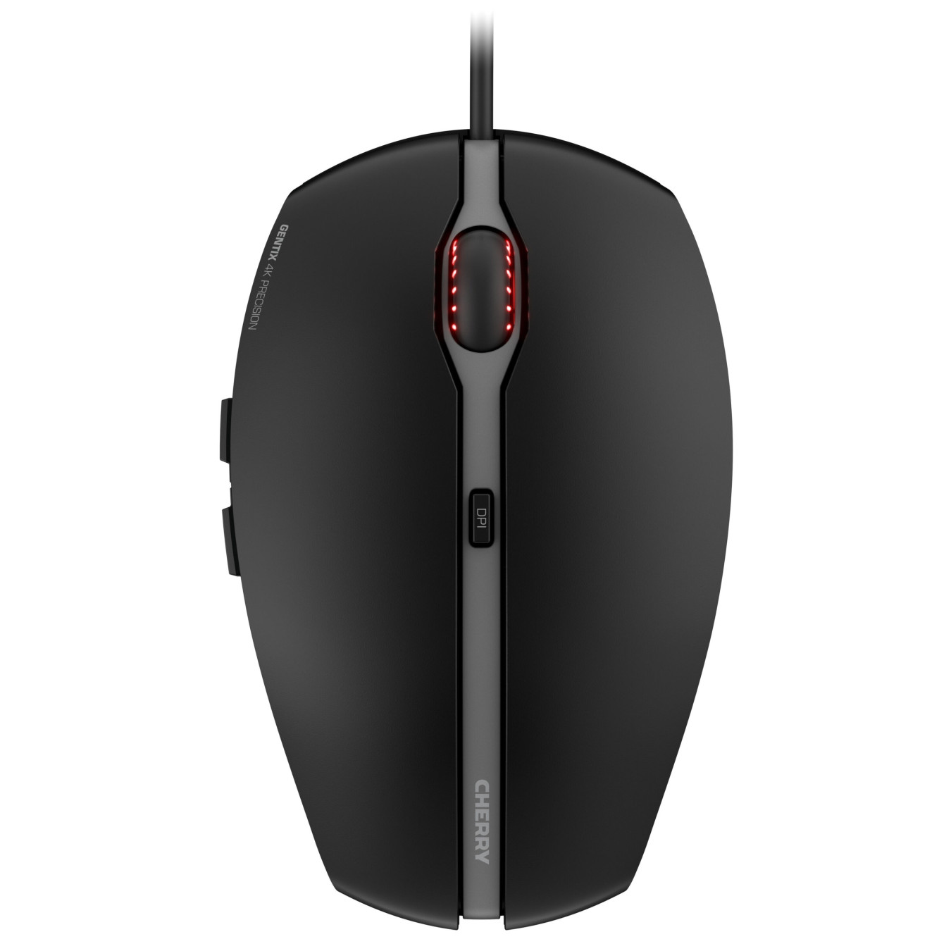 Cherry Gentix 4K Wired Mouse - JM-0340-2 - Ambidextrous, 3600 DPI, 6 Programmable Buttons, Black