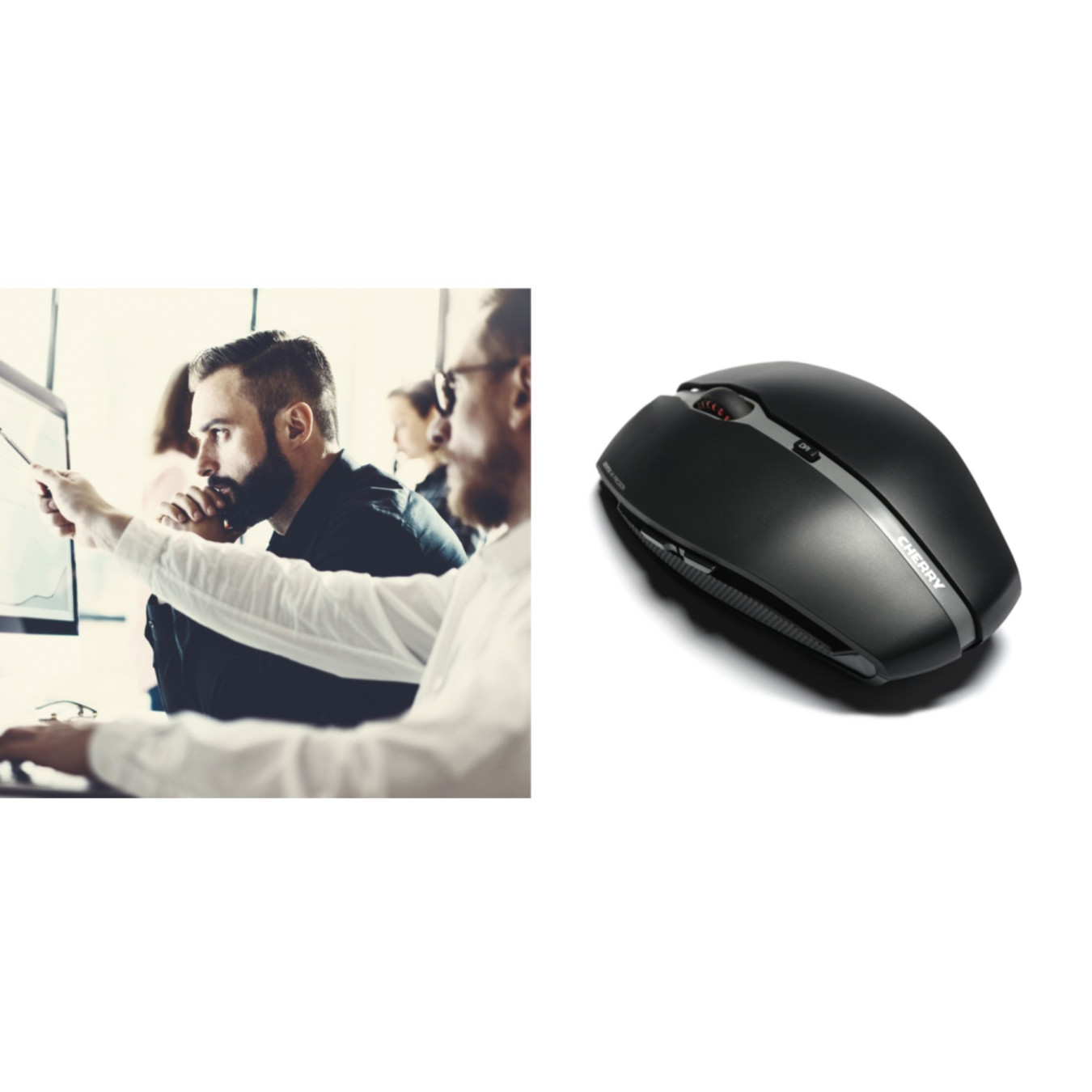 Cherry Gentix 4K Wired Mouse - JM-0340-2 - Ambidextrous, 3600 DPI, 6 Programmable Buttons, Black