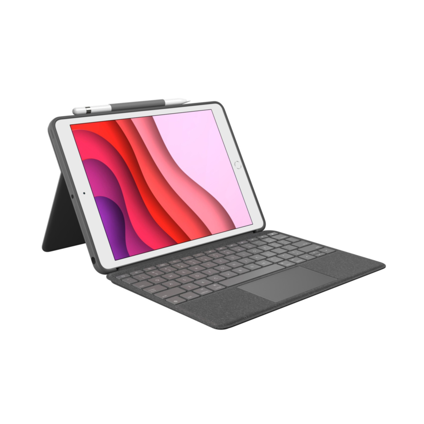 Logitech Combo Touch Keyboard Case - 920-009624 - Graphite, German QWERTZ, Smart Connector, Backlit Trackpad