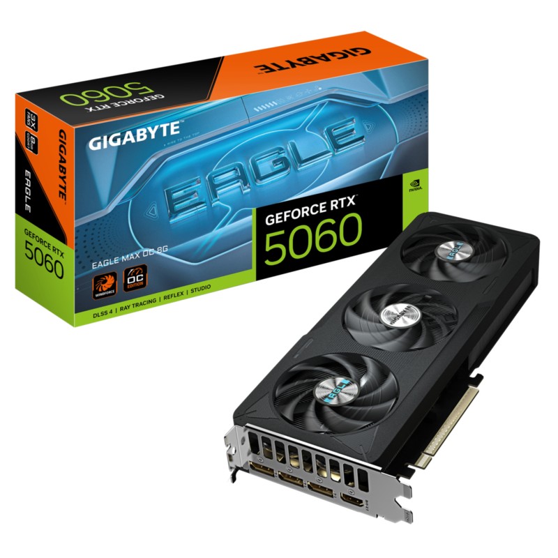 Buy Gigabyte Eagle Max OC GeForce RTX 5060 - 8GB GDDR7, 2640 MHz Boost, Black, T... in Cyprus, Nicosia, Limassol, Larnaka, Pafos