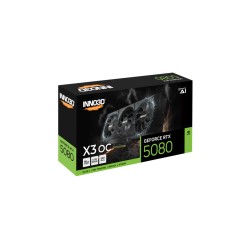 Buy Inno3D GeForce RTX 5080 X3 OC - 16GB GDDR7, 2640 MHz Boost in Cyprus, Nicosia, Limassol, Larnaka, Pafos