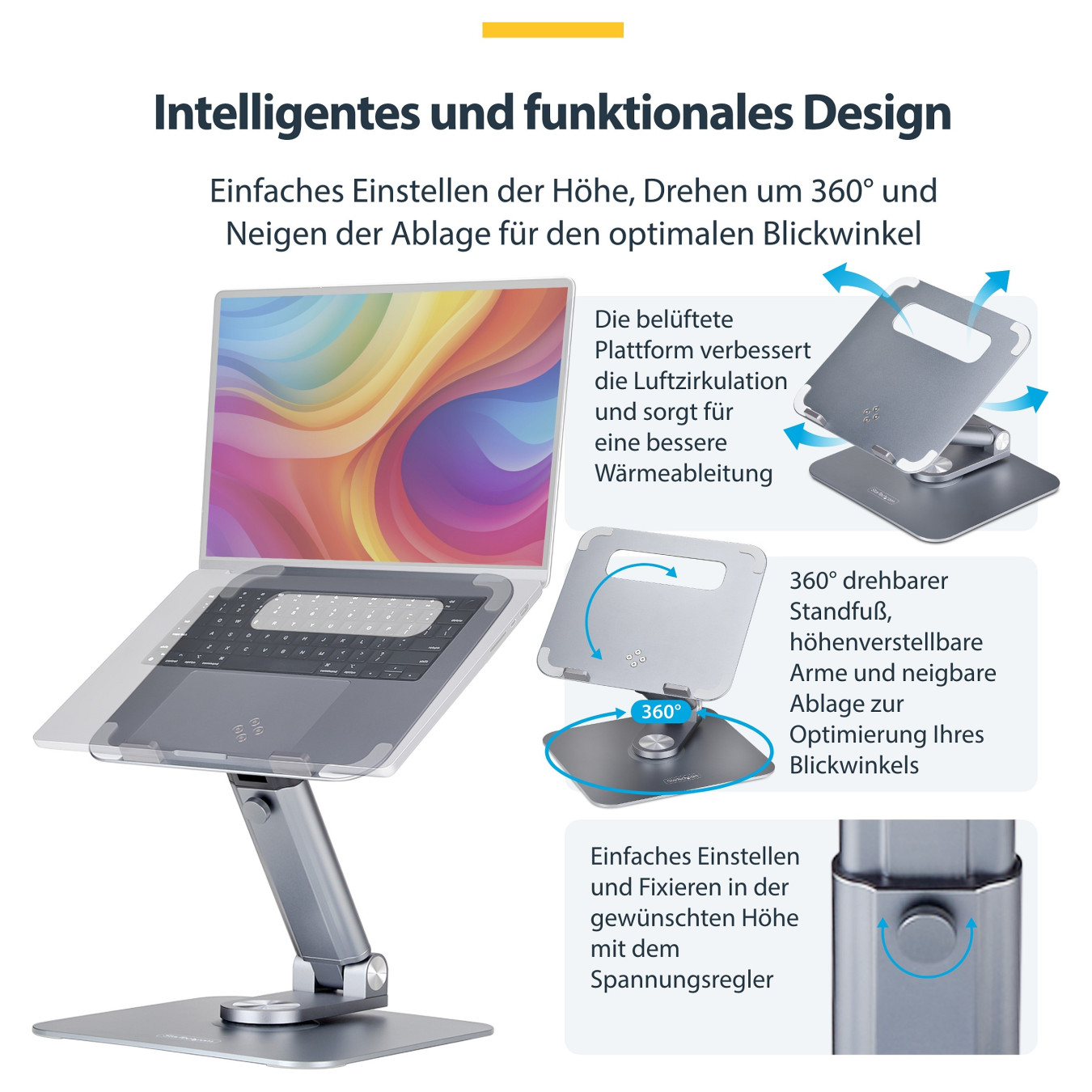 D StarTech TELESCOPIC LAPTOP STAND RISER — Buy in Cyprus with Fast Delivery
