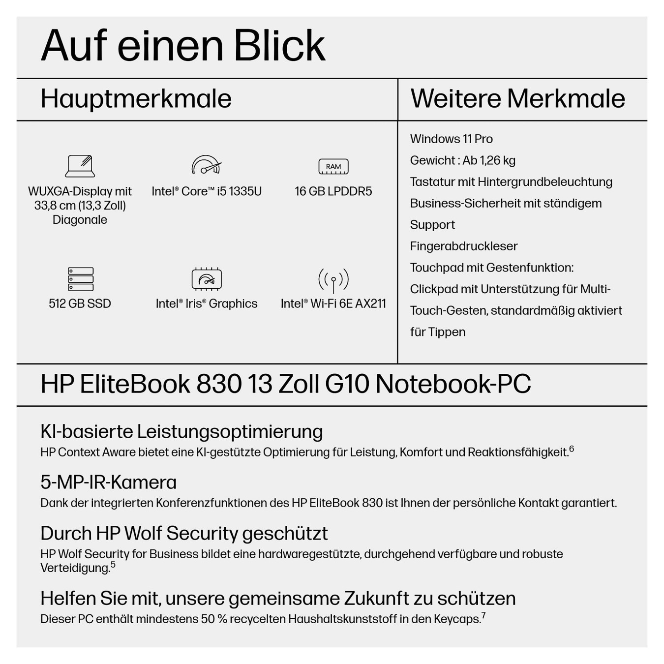 HP EliteBook 830 G10 i5-1335U16GB 512GB SSD UMA WWAN Wi-Fi 6e FPR W11P 3J Gar (DE) — Buy in Cyprus with Fast Delivery