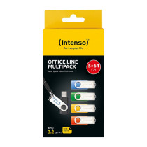 STICK Intenso Office Line 256GB USB Stick 3.2 Multipack x5 bunt — Buy in Cyprus with Fast Delivery