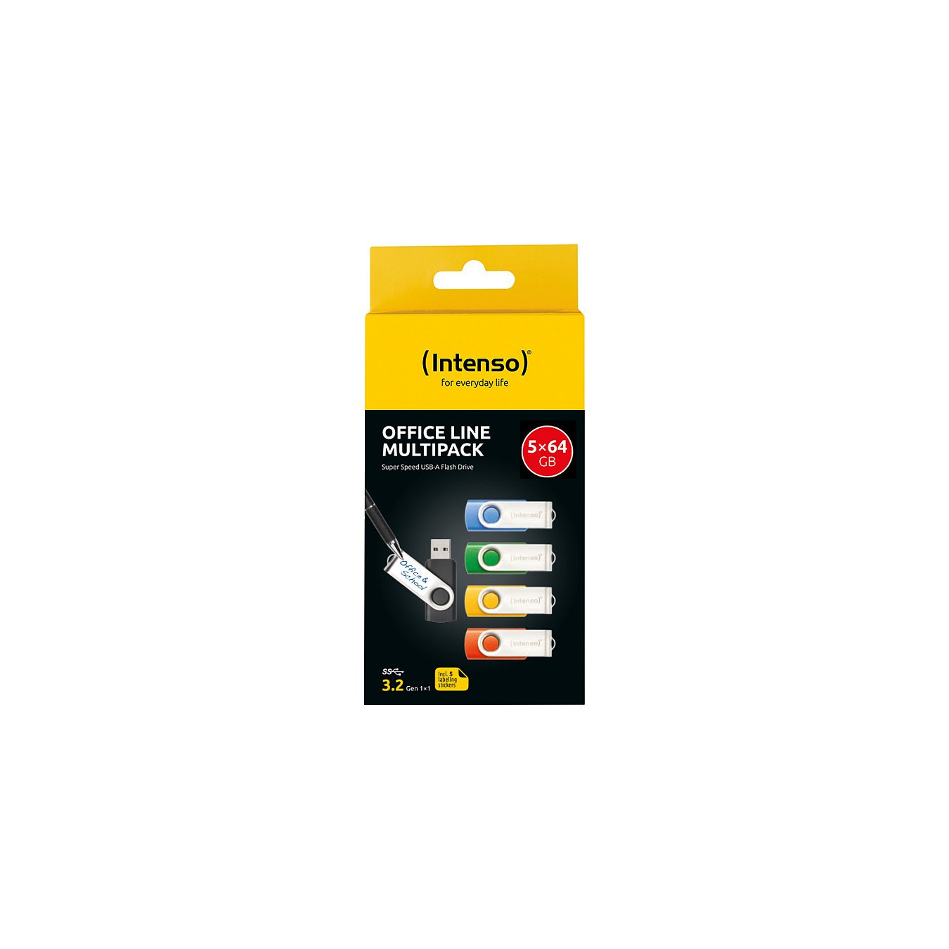 STICK Intenso Office Line 256GB USB Stick 3.2 Multipack x5 bunt — Buy in Cyprus with Fast Delivery